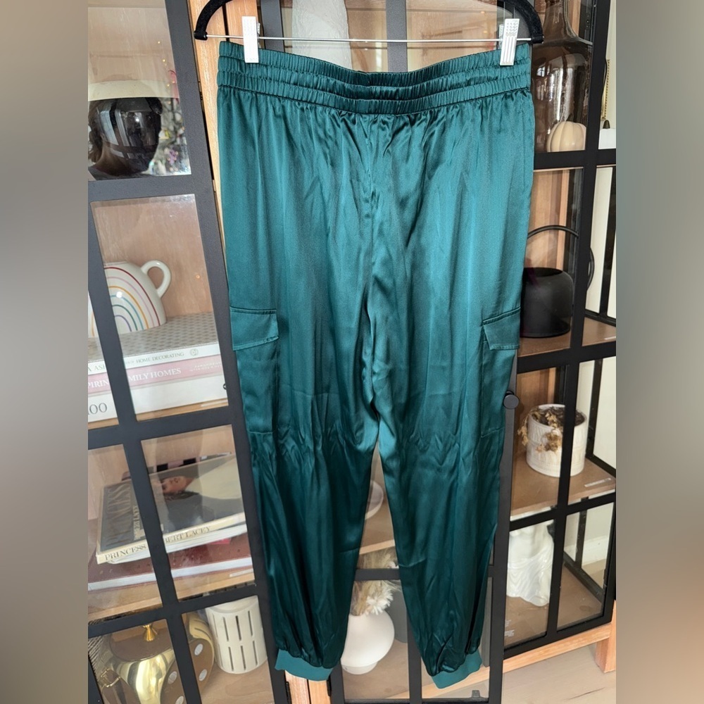 CAMI NYC Silk lace tank top joggers pants trousers pine emerald elsie set - Picture 3 of 12
